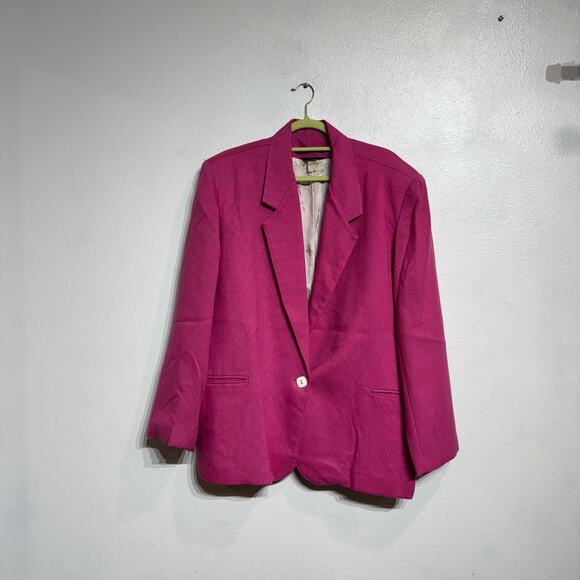 Chad Stevens Hot Pink 2-Piece Vintage Skirt Suit Sz 24W - Picture 2 of 11